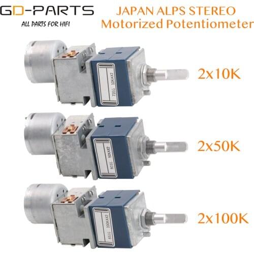Dual 2*10K 2*50K 2*100K Stereo ALPS RK27 Motorized Potentiometer Remote Volume Sound Control For Vintage Tube AMP HIFI AUDIO DIY