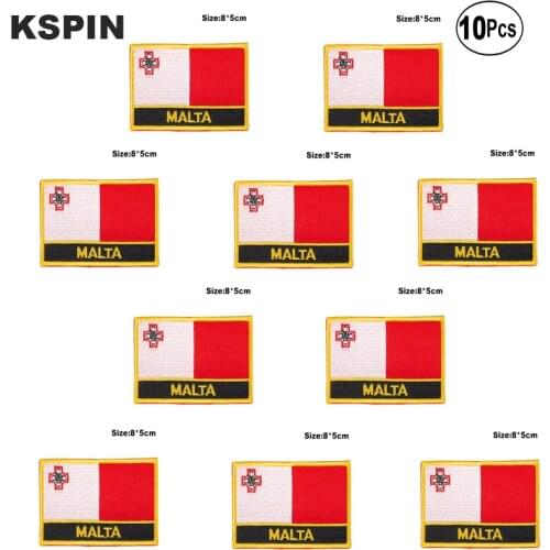 Malta Flag Embroidery Patches Iron on Saw on Transfer patches Sewing Applications for Clothes in Home&Garden