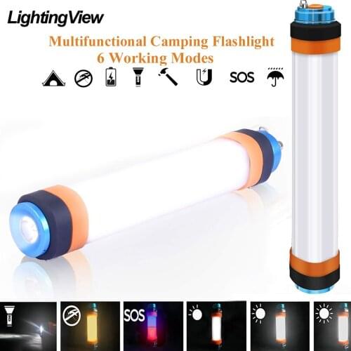 Lightingview IP68 Mosquito Repellent Camping Lantern with Magnet 6 Light Modes Tent LED Light for Hiking Backpacking