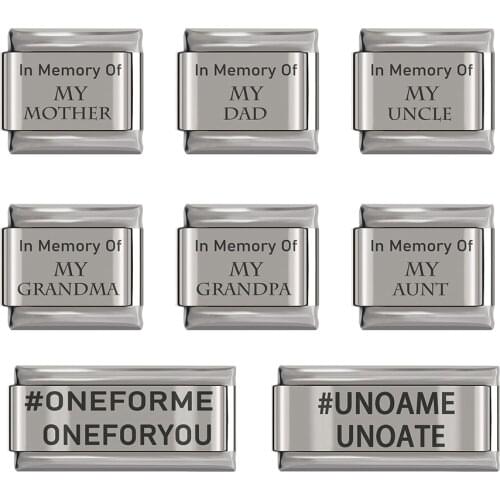 Hapiship Original Daisy In Memory Of My Grandma Aunt Dad Charm Fit 9mm Width Bracelet Stainless Steel Jewelry DIY Making DJ263