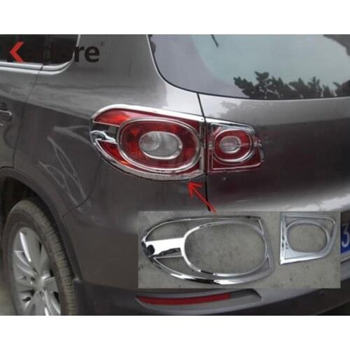 For Volkswagen Tiguan 2009 2010 2011 2012 Chrome Rear Taillight Sticker Tail Light Lamp Cover Trim Car Accessories