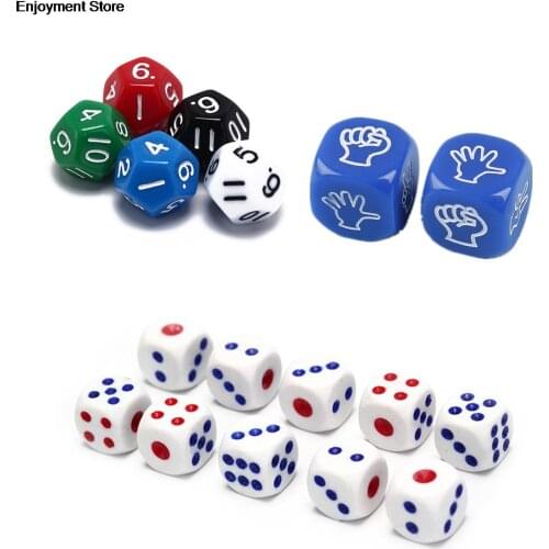 1 set Funny Dice Drinking Game Dice Rock Paper Scissors Finger-guessing Gambling Toy acrylic for Playing Game small dice