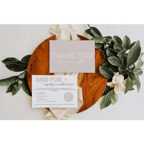 EDITABLE Business Thank You Card Printable Thanks For Your Purchase Card Small Business Package Insert Card