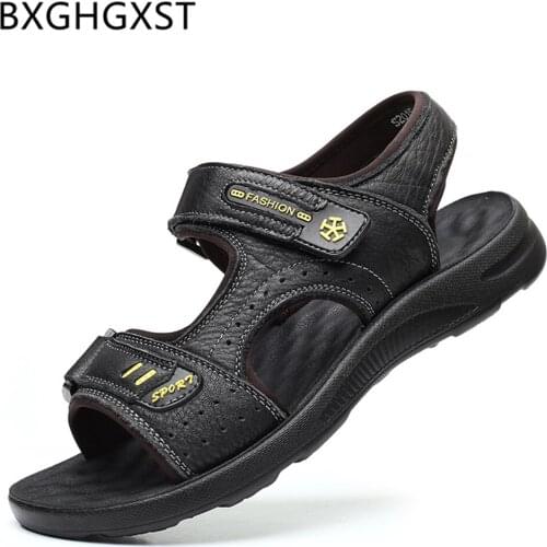 Summer Sandals Designer Shoes Mens Sandals Genuine Leather Outdoor Casual Men Shoes Luxury Beach Sandals for Men 2020 Ayakkabi