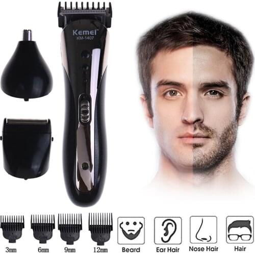 KEMEI Electric Shaver Wireless Hair Cut Clipper Beard Mustache Shaving Machine Trimmer Barber Travel For Men Beard And Hair