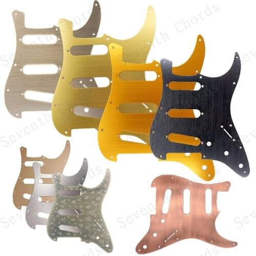 Metal Aluminum 11 Holes SSS Guitar Pickguard Anti-Scratch Plate For ST FD Electric Guitar - Gold & Bronze