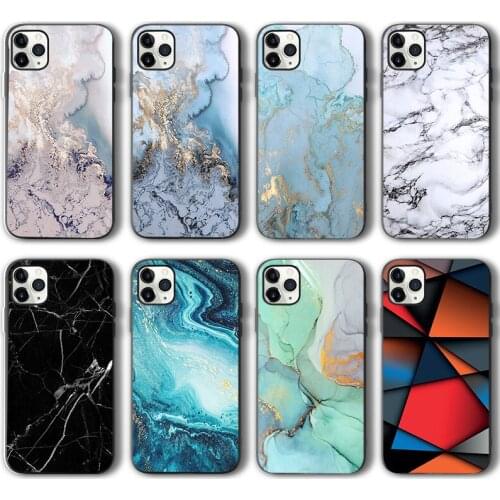 Marble Marbling Case for iPhone 12 Pro Max Funda Case for iPhone 11 12 Pro XR XS Max mini 7 X 8 6 6S Plus 5 5S SE 2020 Black TPU