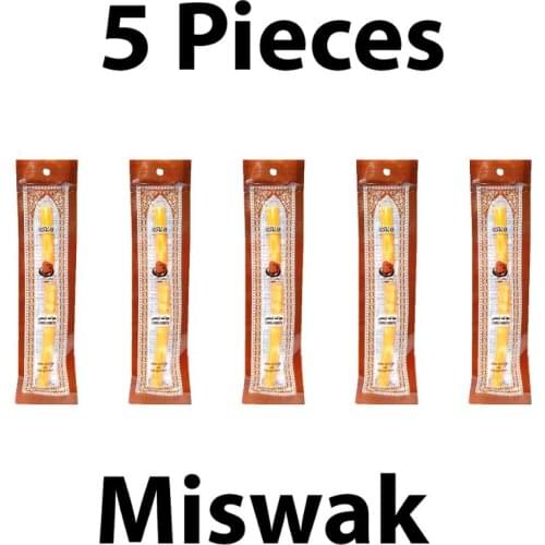 Set of 5 Pieces Miswak Sewak Chew Stick Fresh Natural Tootbrush Misvak Arak Siwak Miswaak Vegan Teeth Cleaner Travel Soft Peelu