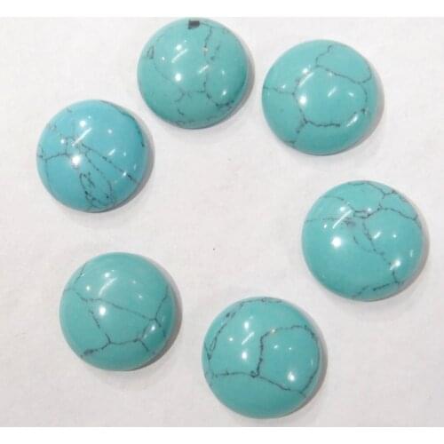 Wholesale 18MM 10PCS Natural Stone turquoises round Cabochons No hole Beads for DIY Jewelry Making Necklace pendant