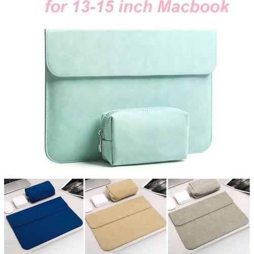 Portable PU Leather Laptop Sleeve Bag with Charger Pouch Case for Mac Air Pro Huawei Xiaomi HP Acer Lenovo Dell 13inch laptop