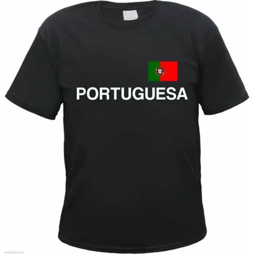 Portugal Mens Text And Flag Print Black Portuguesa Tee Shirt Short Casual oversized t shirt