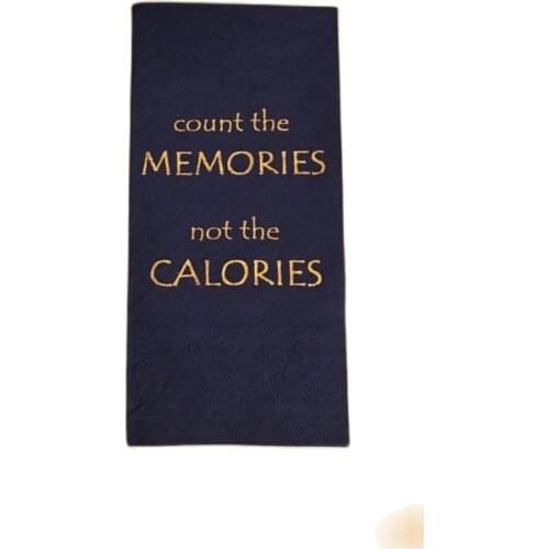 Gilded Gold Calories Print Navy Blue Serving Napkin 40 Pieces Disposable Table Decoration Tea Coffee Service