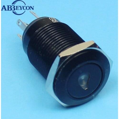 TY 1693Z 1NO1NC/2NO2NC flat head oil dot illuminated anti-vandal button switch black 16mm latching push button switch