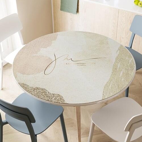 High Quality Light Luxury Insulated Round Leather Tablecloth PU Table Mat Table Cover Home Living Room Decoration Send In Roll