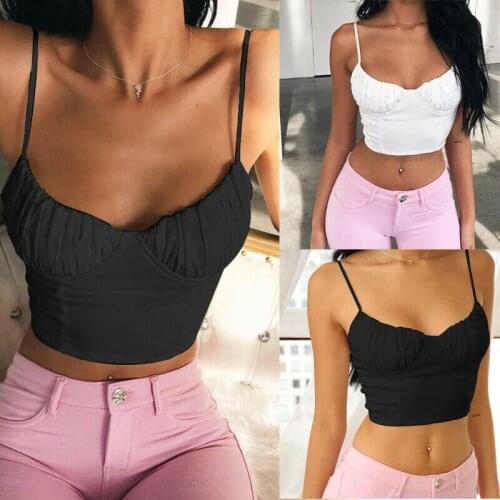 Women Sexy Cotton Vest Lady Summer Strap Solid Bustier Crop Tops Fashion Solid Backless Lace-up Camisole Tops Women Clothing