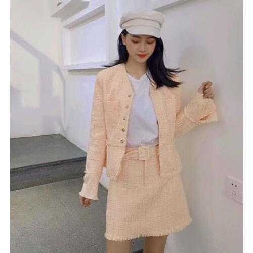 Woolen Coat Belt Slim Fit V-neck Single-breasted Womens Short Coat