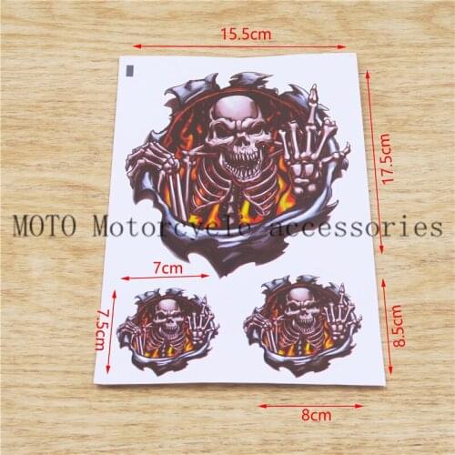 Sticker Decals For Harley Bike Skull Head Decals For Motorbike Fuel Tank Decals Stickers 1 Set