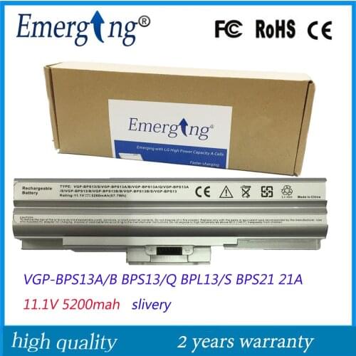 11.1V Silver New Quality Laptop Battery for SONY VGP-BPS13/S BPS13A/B VGP-BPS13A/Q VGP-BPL13 TX57CN