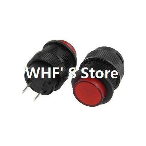 2 Pcs 2 Pin RED Cap OFF ON N/O NO SPST Round Momentary Push Button Switch