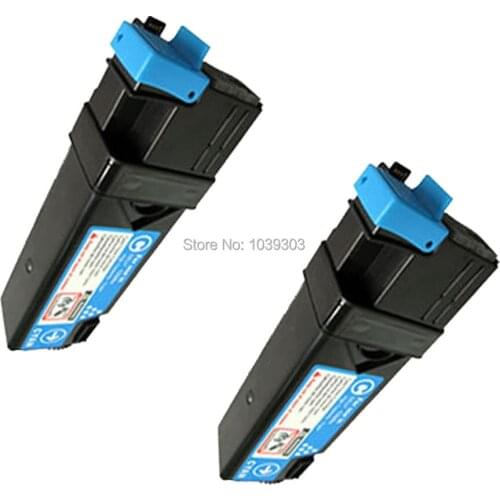 2 Pack Cyan Toner Cartridge Set Compatible for Xerox Phaser 6130 6130N KCMY 106R01281 106R01280
