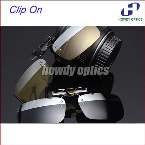 20pcs Free Shipping Driving Glasses Eyeglasses Sunglasses Polarized Clip On Sunglass With 2 Colors On One Lenses