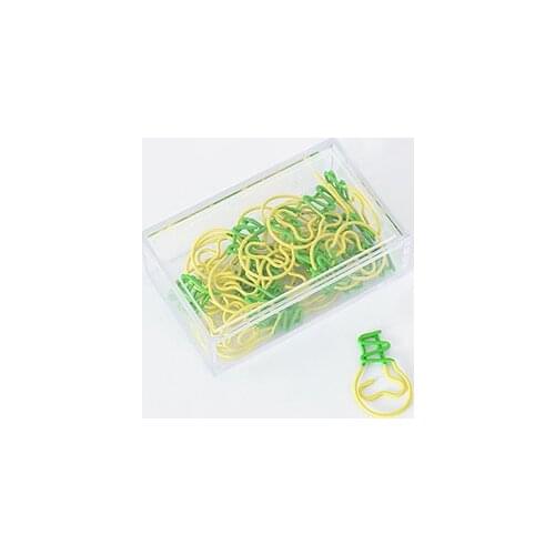 20pcs two-color paperclip light bulb cute shape paperclip bookmark paperclip