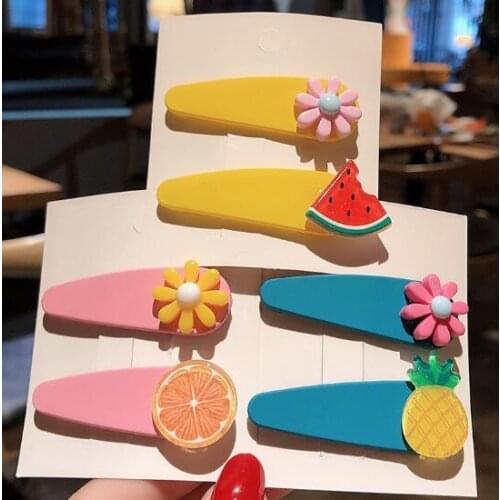 4pcs/set Small fresh fruit BB clip cute girl flower hairpin combination parent-child bangs clip