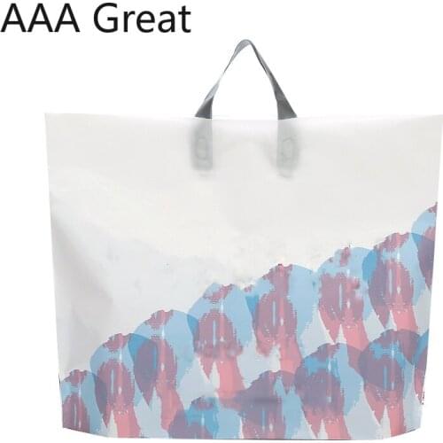 50Pcs/Lot Plastic Hand Bag Korean Clothing Store Childrens Clothing Portable Gift Packaging Bags Handle Shoes Pouches Wedding