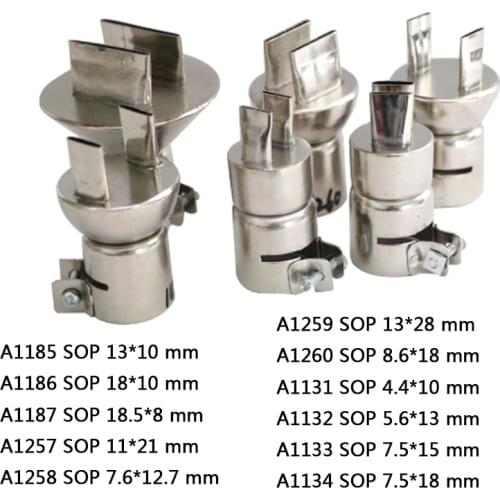 A1134B A1259B SMD SOP Series BGA Nozzle BGA Nozzles For 850 852 Hot Air Soldering Station Rework Desoldering Station Soldering