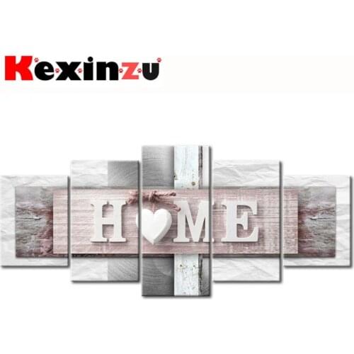 5pcs Full Square/Round Drill 5D DIY Diamond Painting Cross Stitch"Home Story" Multi-picture Combination Embroidery Decor Home
