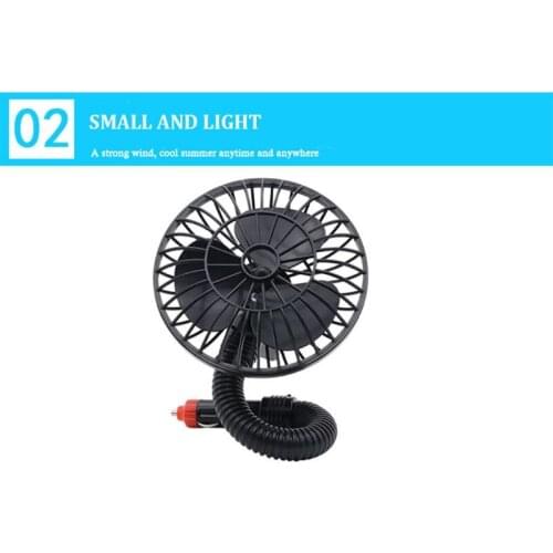 12V Mini Car Fan Cigarette Lighter Caravan Boat Vehicle Cooler