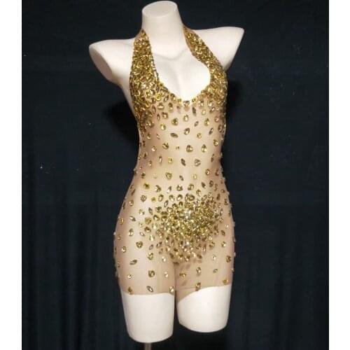 Sparkly Crystals Halter Backless Short Dress Women Sexy Transparent Prom Evening Celebrate Outfit Party Birthday Nightclub Dress