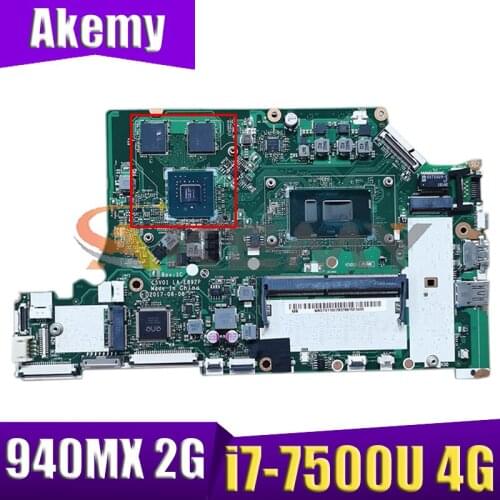 C5V01 LA-E892P For Acer A515-51 A615-51 N17C4 A515-51G A315-53G A615-51G Laptop Motherboard With i7-7500U 4G-RAM 940MX 2G-GPU