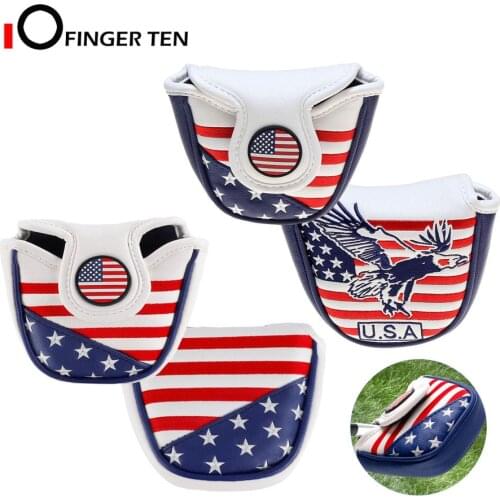 Golf Putter Head Covers Mallet USA Flag Eagle Star Pu Leather Magnetic Closure Headcover for All Brands Putters Clubs