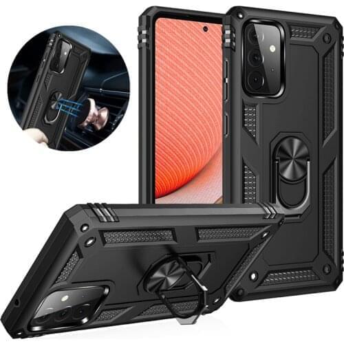 For Samsung Galaxy A12 A32 A42 A52 A72 5G A02S A21s A31 A41 A51 A71 4G Armor Car magnet Case for S20 Plus S21 Ultra Cover Fundas