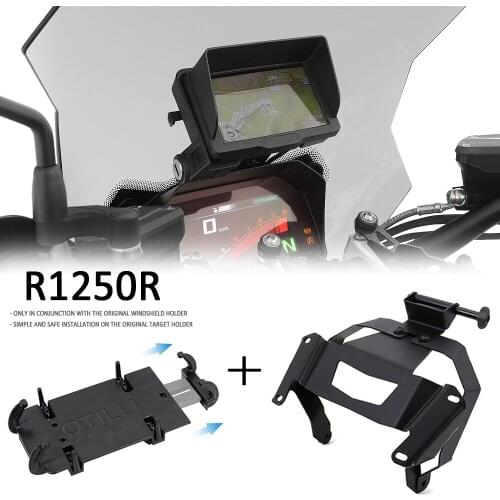 For BMW R1250R R 1250 R Motorcycle Accessories Phone Holder Stand GPS Navigator Plate Bracket USB