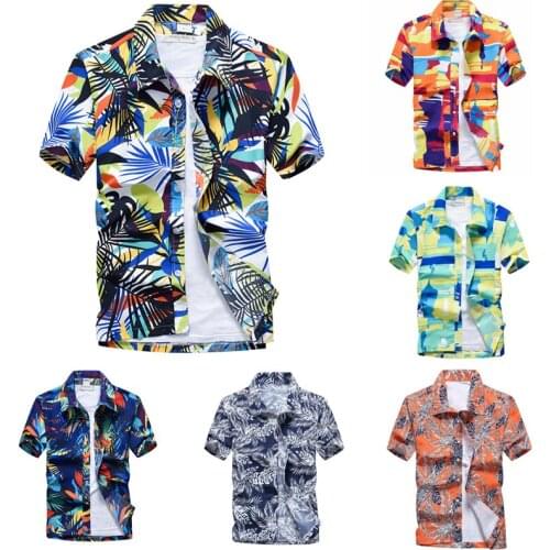 2020 Gothic Summer Hawaii Short Sleeve T-shirt for Men Hip Hop Streetwear Casual Tee Top Male T-shirt Floral Men Hawaii T-shirt