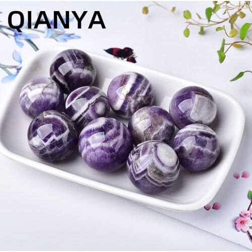 27-30mm Beautiful Natural Dream Amethyst Orb Ball Mineral Healing Feng Shui Decoration Decoration Collection Handicraft Gift
