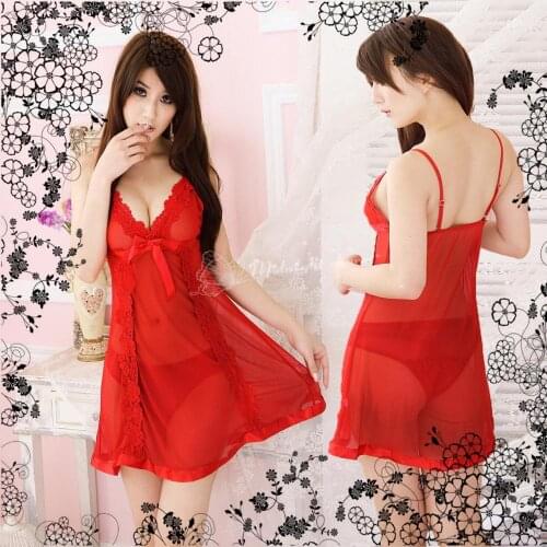 Red Blue Nightdress Women Glamorous Plus Size Printed Suspender Patchwork Nightgown Sleepwear