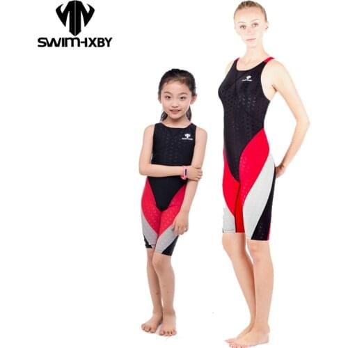 HXBY Sharkskin Competition Swimsuit For Girls Child One Piece Swimwear Women Kneeskin Womens Swimsuits Swimming Suit For Women