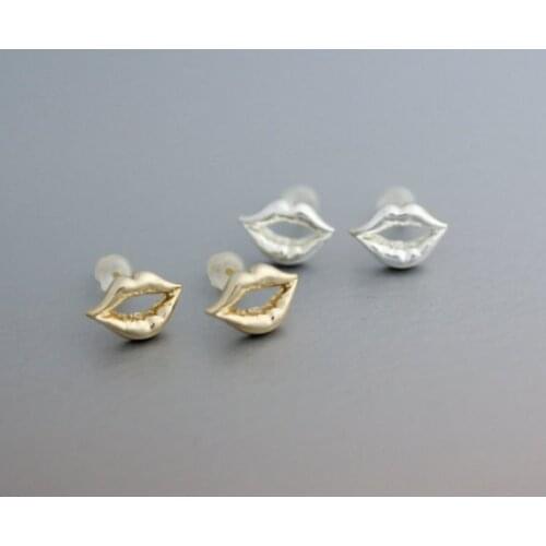 Fashion Romantic Lip studs earrings Jewelry For Women Wholesale Mouth style ear studs 30Psc/Lot