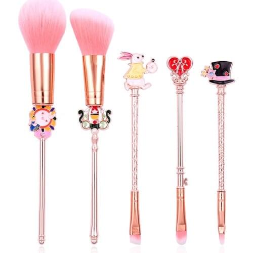 Alice in Wonderland Makeup Brushes Set Foundation Blending Powder Eyeshadow Contour Concealer Blush Cosmetic Makeup Tool Pincel