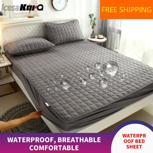 100% Waterproof Mattress Cover Washable Bed Cover Queen Mattress Protector Fitted Mattress Pad Topper King Size Bedspreads