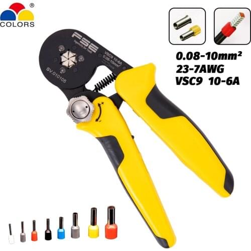 Crimping pliers tools VSC9 10-6A 0.08-16mm2 23-7AWG for tube type needle type terminal manual adjustable tools