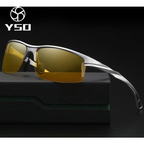 YSO Night Vision Glasses Men Aluminium Magnesium Frame Polarized Night Vision Goggles For Car Driving Fishing Anti Glare 8213