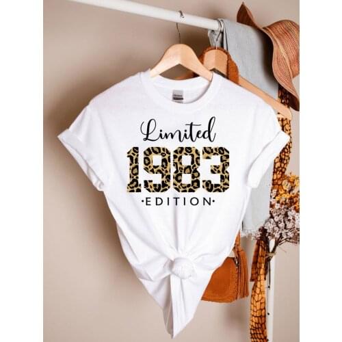 Limited Edition 1983 Shirt Birthday Gift Graphic 100%Cotton Women Tshirt Short Sleeve Tees Plus Size O Neck Female Clothing top
