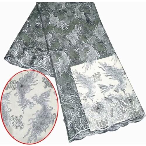 Wholesale african lace fabric 2020 high quality lace fabric Tulle french lace fabric with beads