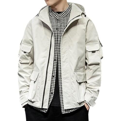 Autumn and Winter new mens pilot jacket coat large size thin baseball collar casual Parker youth coat mens solid color