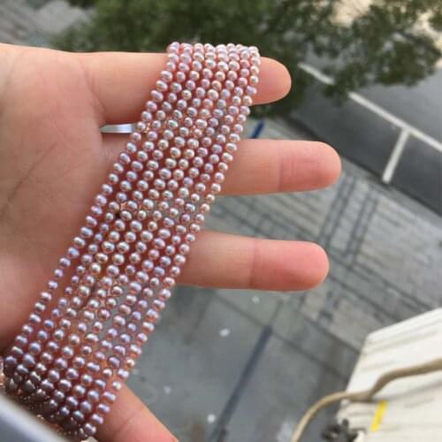 Freshwater Pearl Necklace Round Shape with Size 3-3.5mm Perfect Luster for Jewelry DIY Loose Freshwater Pearls Strands