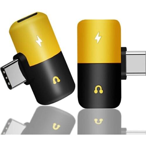 1PCs 2 in 1 Type C To 3.5 mm Earphone Jack aux Adapter Charging Audio Cable Converter USB Type C Splitter Headphone Accessories